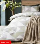 OHS Geometric Print Duvet Set – Sage – Double