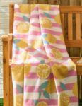 OHS Lemon Print Stripe Fleece Throw – Yellow