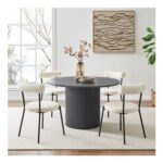 OHS Madison Ribbed Dining Table – Charcoal