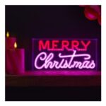 OHS Merry Christmas LED Sign – Hot Pink/Red Or Green