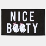 OHS Nice Booty Slogan Halloween Bath Mat – Monochrome