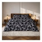 OHS Ribbon Bow Coverless 10.5 Tog Duvet Set Mono King