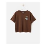 ORGANIC COTTON Chocolate Brown Ciao Toucan Cotton Graphic T-Shirt