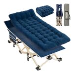 OVERMONT Folding Camping Bed for Adults 74 X 28 Extra-Wide