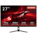 Ochama 27 Inch Gaming Monitor, 2K QHD IPS 180Hz Computer Display and free mechanical USA Keyboard – discount applied at checkout
