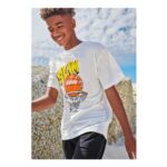 Older Boys White Cotton Basketball T-Shirt Age 6-7 7-8