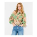 Olivia Printed Blouse with Detachable Tie