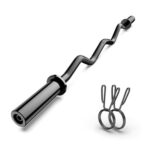 Olympic EZ Curl Bar 47-In, 2-Inch Sleeves for Weightlifting