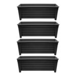 Optimal Products Long Trough 55cm Plant Pot Plastic Planter X4