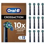 Oral-B Pro Cross Action Original Electric Toothbrush Head, X-Shape and Angled Bristles for Deeper Plaque Removal, Pack of 12
