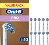 Oral-B Pro Sensitive Clean Electric Toothbrush Heads, 10 Count – Extra Soft Bristles, Original Replacement Brush Heads, Deep Plaque Removal, Gentle Cleaning for Teeth & Gums, Mailbox Compatible,
