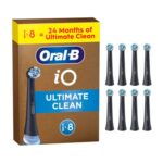 Oral-B iO Ultimate Clean Toothbrush Heads, 8 Count, Black