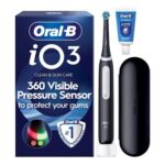 Oral-B iO3 Electric Toothbrush, Matt Black, Travel Case and Toothpaste