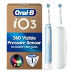 Oral-B iO3 Toothbrush, Blue with Travel Case and Spare Head