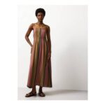 Orange & Green Stripe Midaxi Cami Dress