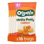 Organix Melty Carrot Puffs Organic Baby Snack 4x4x18 G – £7.20 S&S
