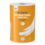 Our Essentials by Amazon Kitchen Towel Jumbo Roll 1 Pack, 2-Ply, 240 Sheets (Prime Exclusive)