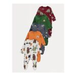 Outdoor Animal Long Sleeve Sleepsuits 5 Pack