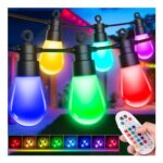 Outdoor RGB Festoon Lights, 69ft/21.1m, Mains Powered