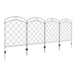 Outsunny 4PCs Decorative Garden Fencing 43in X 11.4ft Steel Border Edging