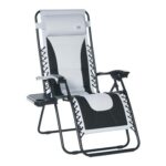 Outsunny Zero-Gravity Lounger with Padded Seat, Light Grey