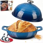 Overmont 6QT Enamelled Cast Iron Sourdough Bread Oven with Dome Lid