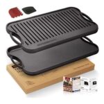 Overmont Pre-Seasoned Cast Iron Reversible Griddle/Grill Pan