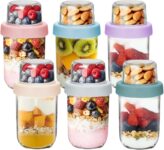 Overnight Oats Jars with Lids, 100ML500ML Dual-Layer Breakfast Pots