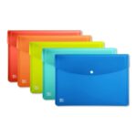 Oxford A4 Plastic Popper Wallets Document Folders Pack 5