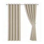 Oxford Homeware Eyelet Blackout Curtains Cream 46 X 54 (1-Pair)