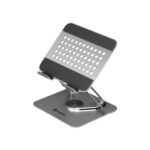 PHIXERO 360 Rotating Tablet Stand, Aluminium Foldable Holder, Grey