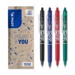 PILOT – FriXion Ball Clicker Erasable Rollerball Pen – Medium 0.7mm Tip – 4 x Assorted Colours