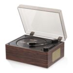 PROTKPETS Retro CD Player with Bluetooth 5.3, Walnut Wood Grain