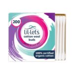 Pack of 200 Lil-Lets Cotton Wool Buds, Certified Organic, 100% Pure Cotton Wool Tips (£0.85 / £0.95 S&S)