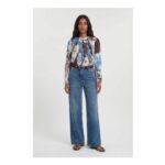 Paisley Blue Pleated Woven Blouse-Sizes 6,8 and 10