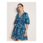 Paisley Bubble Hem Cotton Mini Dress