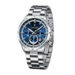 Paras Crown Mens Quartz Chronograph Watch, Stainless Steel, Waterproof