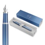 Parker IM Writing Rituals Fountain Pen Peaceful Blue Finish with Gradient & Chrome Trims Fine Nib Blue Ink Gift Box