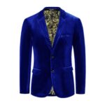 Paul Jones Mens Velvet Blazer – Two-Button Tuxedo Jacket