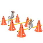 PawHut Dog Agility Equipment Set, Three-Piece, Adjustable Height, Orange