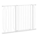 PawHut Dog Gate Wide Stair Gate W/ Door Pressure Fit
