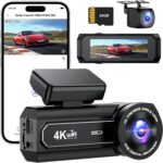 Penemay Dash Cam, 4K 1080P DashCam Front and Rear, WiFi Dashcam with 64GB SD Card, Dual Car Camera Dash Cam with Night Vision, 170 Wide Angle, G-Sensor, App Control, Loop Recording, Parking Mode