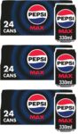 Pepsi Max No Sugar Cola Cans 24 x 330ml (Pack of 3)