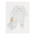 Peter Rabbit White Velour Sleepsuit with Comforter