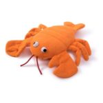 Petface Seriously Strong Plush and Rubber Lobster Dog Toy, Orange