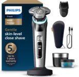 Philips Shaver i9000 Prestige, Wet & Dry Electric Shaver, Dark Slate Nova, with Skin IQ Technology, Triple Lift & Cut System, 360 Rotating Dual SteelPrecision Blades, Beard Styler, Model XP9204/33