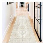 Phonzenuo Non-Slip 60×180 Cm Washable Hallway Runner Rug Cream
