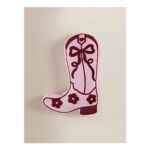Pink Cowboy Boot-Shaped Cushion