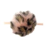 Pink Leopard Faux Fur Pom Pom 11cm