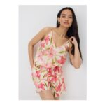 Pink Tropical Floral Co Ord Cami Top